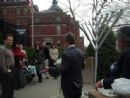 First-ever Public Menorah lighting at Johns Hopkins Hospital. Rev. Dr. Uwe Scharf, Dir. of JHH Dept. of Pastoral Care, addresses the crowd.